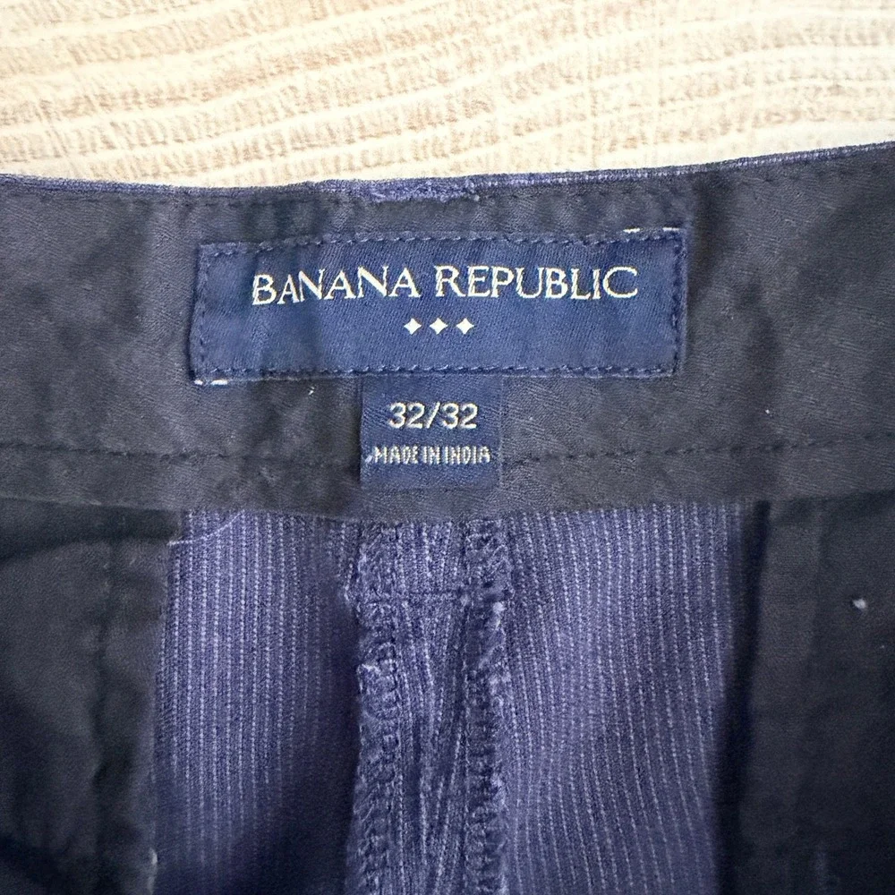 Banana Republic Linen Blend Chino Pants Mens 32x32 Blue Micro Stripe Straight
